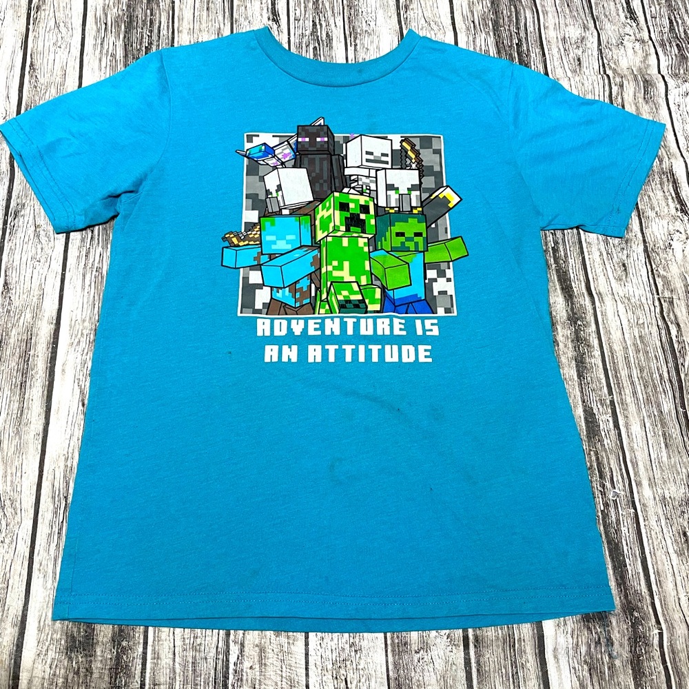 Youth Large 10/12 Mojang Minecraft graphic shirt fair cond several flaws/spots